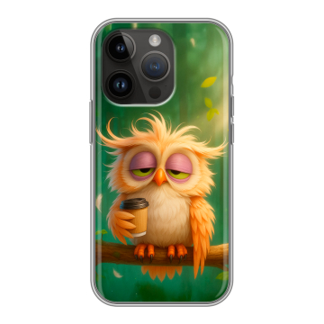 Силиконовый чехол на Iphone 14 Pro с принтом сова Силиконовый чехол на Iphone 14 Pro с принтом сова