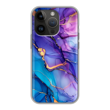 Силиконовый чехол на Iphone 14 Pro с принтом синий мрамор Силиконовый чехол на Iphone 14 Pro с принтом синий мрамор