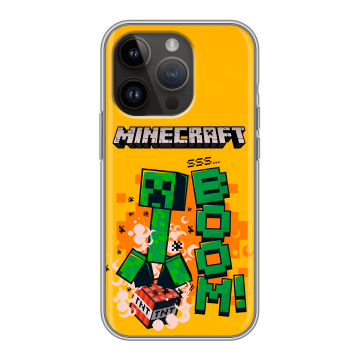 Силиконовый чехол на Iphone 14 Pro с принтом Майнкрафт Minecraft Силиконовый чехол на Iphone 14 Pro с принтом Майнкрафт Minecraft