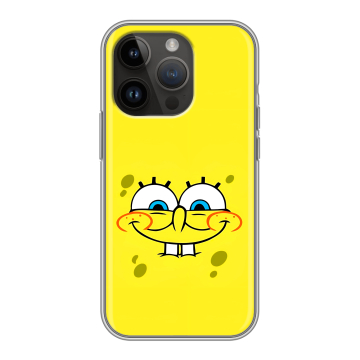Силиконовый чехол на Iphone 14 Pro с принтом спанчбоб спанч боб