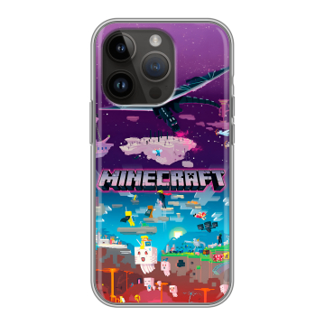 Силиконовый чехол на Iphone 14 Pro с принтом Майнкрафт Minecraft Силиконовый чехол на Iphone 14 Pro с принтом Майнкрафт Minecraft
