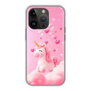 Силиконовый чехол на Iphone 14 Pro с принтом Единорог Силиконовый чехол на Iphone 14 Pro с принтом Единорог
