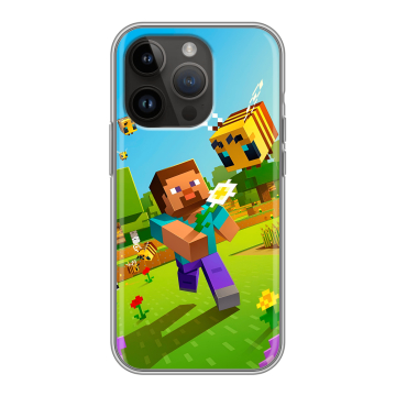 Силиконовый чехол на Iphone 14 Pro с принтом Майнкрафт Minecraft