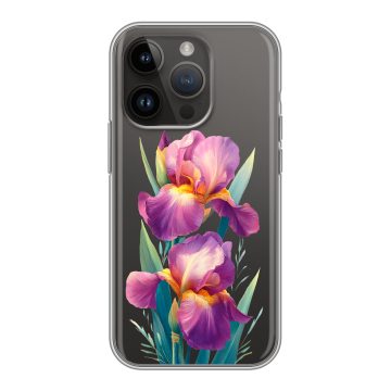 Силиконовый чехол на Iphone 14 Pro с принтом Цветы орхидеи