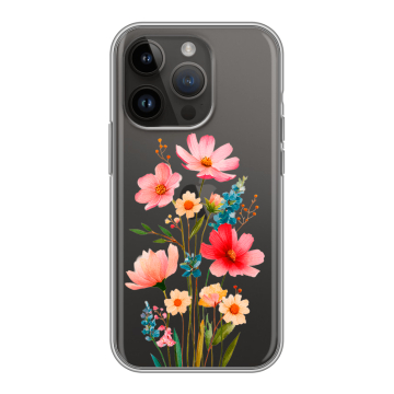 Силиконовый чехол на Iphone 14 Pro с принтом Цветы