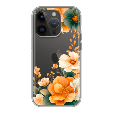Силиконовый чехол на Iphone 14 Pro с принтом Цветы принт