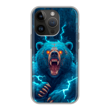 Силиконовый чехол на Iphone 14 Pro с принтом Медведь