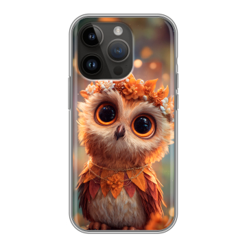 Силиконовый чехол на Iphone 14 Pro с принтом Милая сова