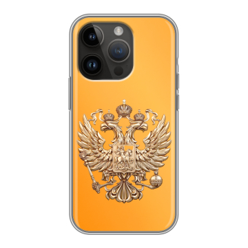 Силиконовый чехол на Iphone 14 Pro с принтом Герб Флаг России