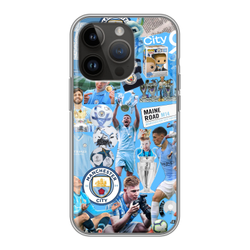 Силиконовый чехол на Iphone 14 Pro с принтом Man City Манчестер Сити