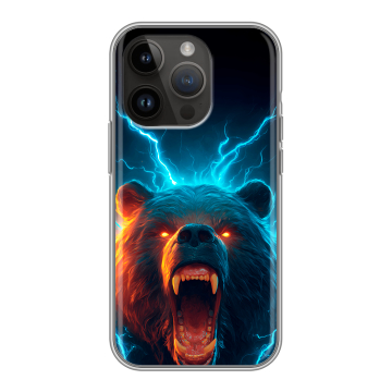 Силиконовый чехол на Iphone 14 Pro с принтом Медведь