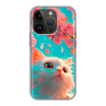 Силиконовый чехол на Iphone 14 Pro с принтом Красивый кот