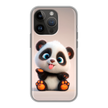 Силиконовый чехол на Iphone 14 Pro с принтом милая панда Силиконовый чехол на Iphone 14 Pro с принтом милая панда