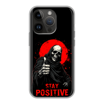 Силиконовый чехол на Iphone 14 Pro с принтом смешной скелет