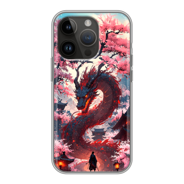 Силиконовый чехол на Iphone 14 Pro с принтом Дракон Японский Силиконовый чехол на Iphone 14 Pro с принтом Дракон Японский
