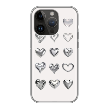 Силиконовый чехол на Iphone 14 Pro с принтом Y2K сердечки Силиконовый чехол на Iphone 14 Pro с принтом Y2K сердечки