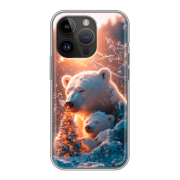 Силиконовый чехол на Iphone 14 Pro с принтом Новый год