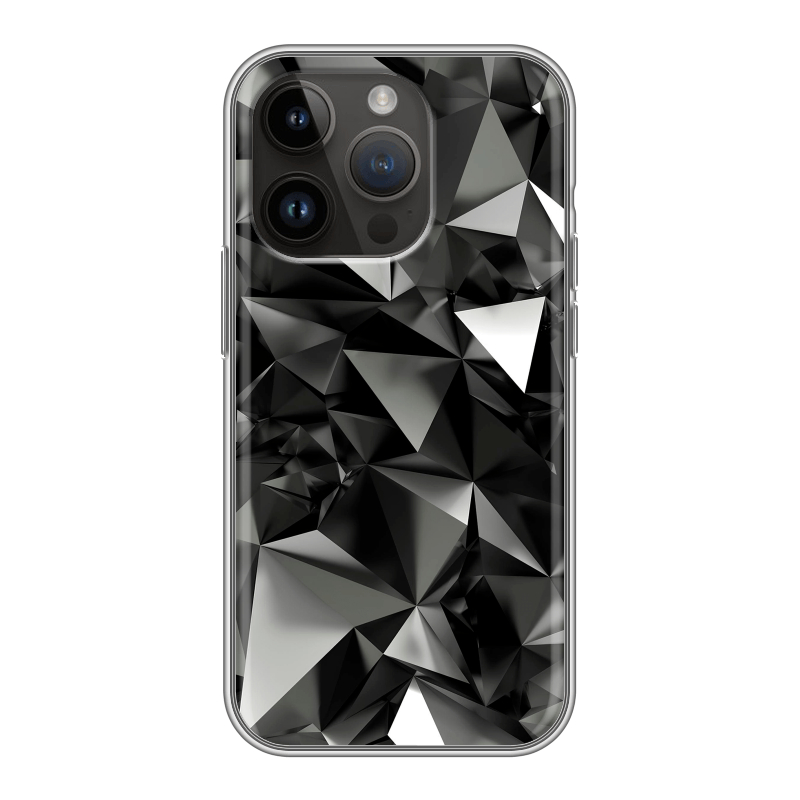 Силиконовый чехол на Iphone 14 Pro с принтом Черные кристаллы Силиконовый чехол на Iphone 14 Pro с принтом Черные кристаллы