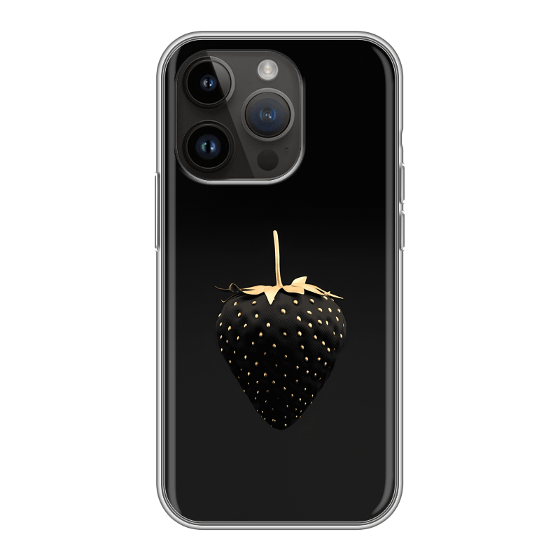 Силиконовый чехол на Iphone 14 Pro с принтом Черная клубника Силиконовый чехол на Iphone 14 Pro с принтом Черная клубника