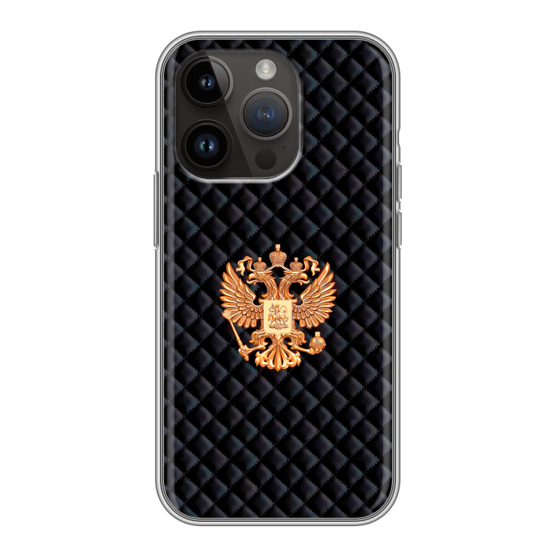 Силиконовый чехол на Iphone 14 Pro с принтом Герб России принт Силиконовый чехол на Iphone 14 Pro с принтом Герб России принт