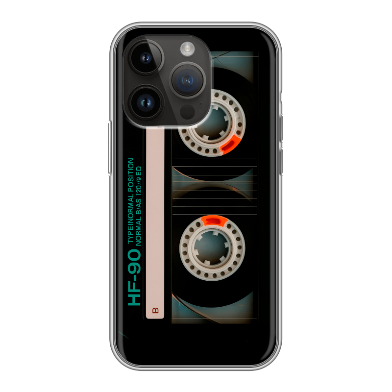 Силиконовый чехол на Iphone 14 Pro с принтом Кассета Силиконовый чехол на Iphone 14 Pro с принтом Кассета