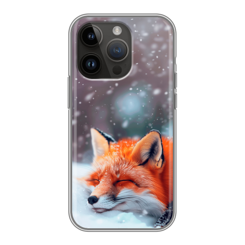 Силиконовый чехол на Iphone 14 Pro с принтом лиса Силиконовый чехол на Iphone 14 Pro с принтом лиса