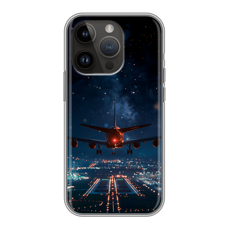 Силиконовый чехол на Iphone 14 Pro с принтом самолет Силиконовый чехол на Iphone 14 Pro с принтом самолет