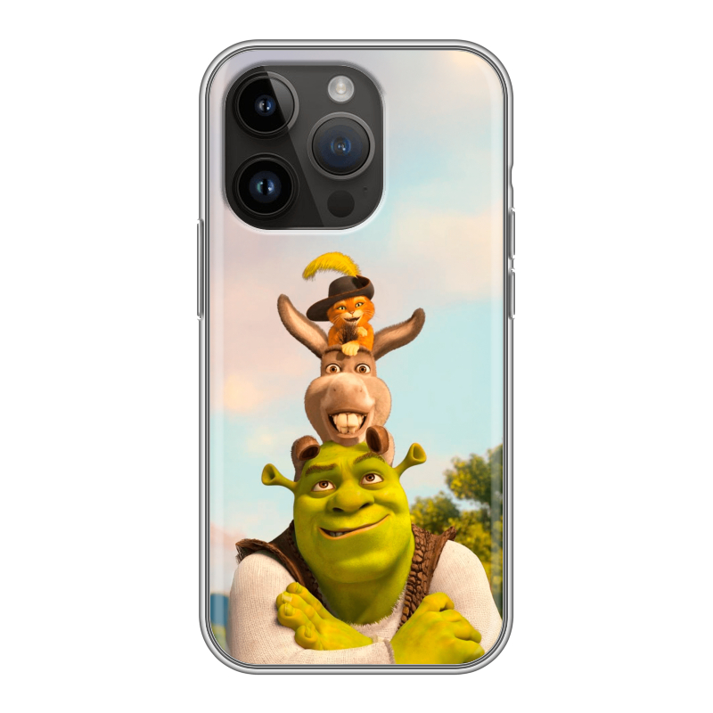Силиконовый чехол на Iphone 14 Pro с принтом Шрек Shrek Силиконовый чехол на Iphone 14 Pro с принтом Шрек Shrek