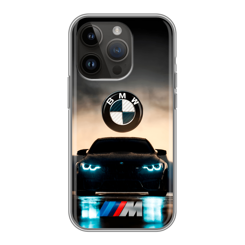 Силиконовый чехол на Iphone 14 Pro с принтом БМВ BMW Силиконовый чехол на Iphone 14 Pro с принтом БМВ BMW