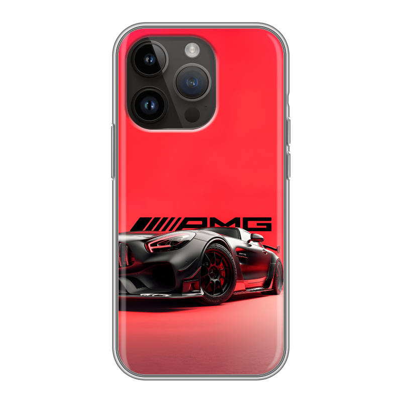Силиконовый чехол на Iphone 14 Pro с принтом Мерседес Mercedes AMG Силиконовый чехол на Iphone 14 Pro с принтом Мерседес Mercedes AMG
