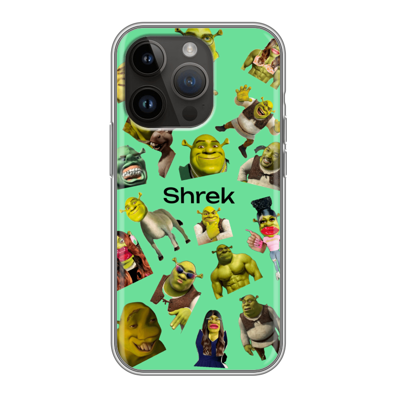 Силиконовый чехол на Iphone 14 Pro с принтом Шрек Shrek Силиконовый чехол на Iphone 14 Pro с принтом Шрек Shrek