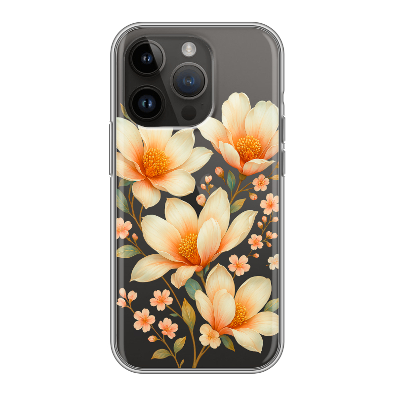 Силиконовый чехол на Iphone 14 Pro с принтом Цветы Силиконовый чехол на Iphone 14 Pro с принтом Цветы