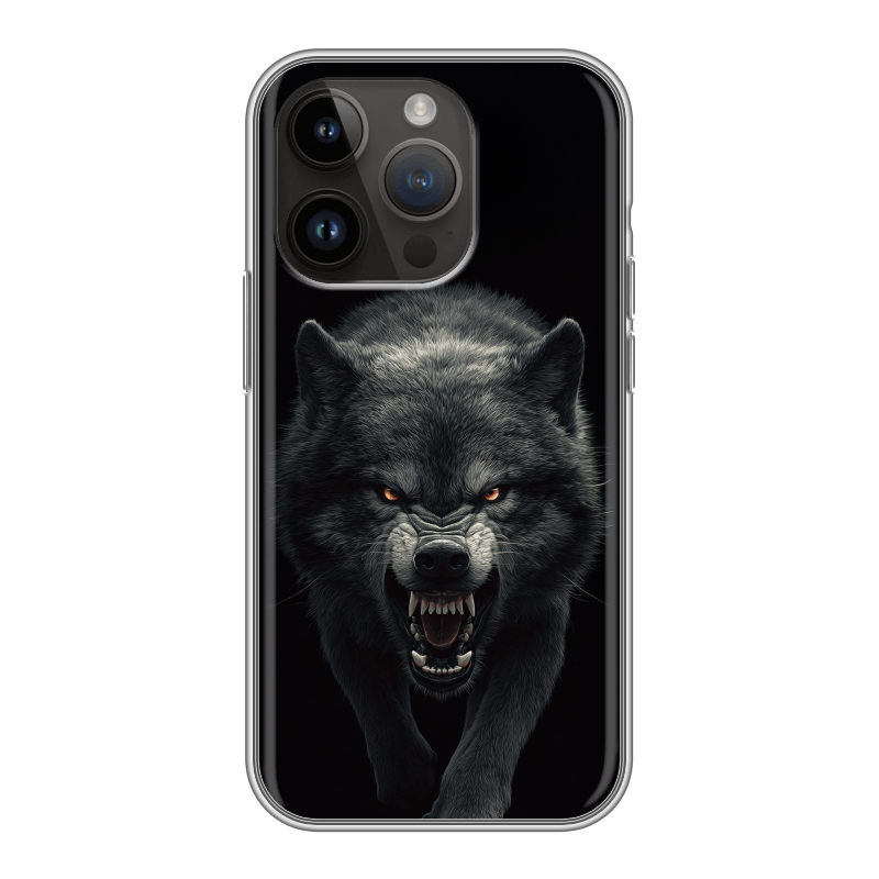Силиконовый чехол на Iphone 14 Pro с принтом Волк Силиконовый чехол на Iphone 14 Pro с принтом Волк