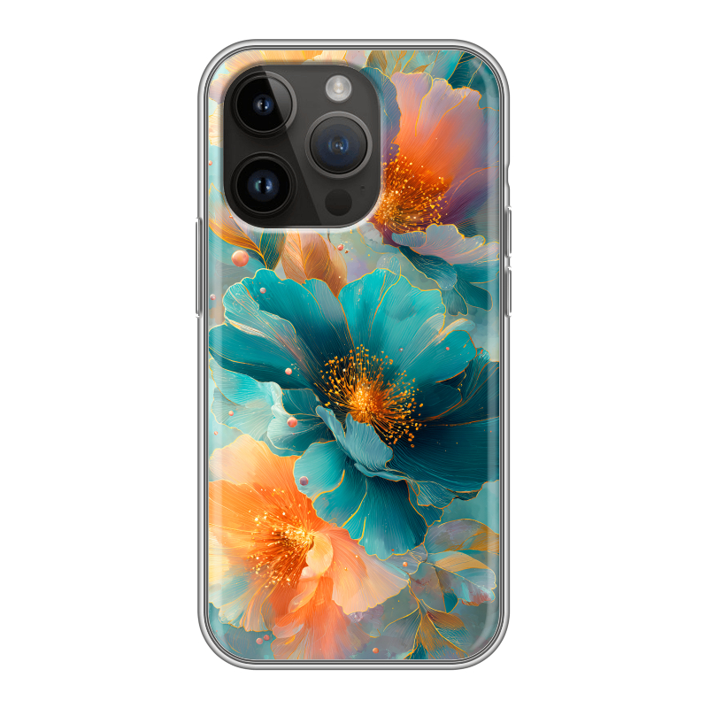 Силиконовый чехол на Iphone 14 Pro с принтом Цветы Силиконовый чехол на Iphone 14 Pro с принтом Цветы