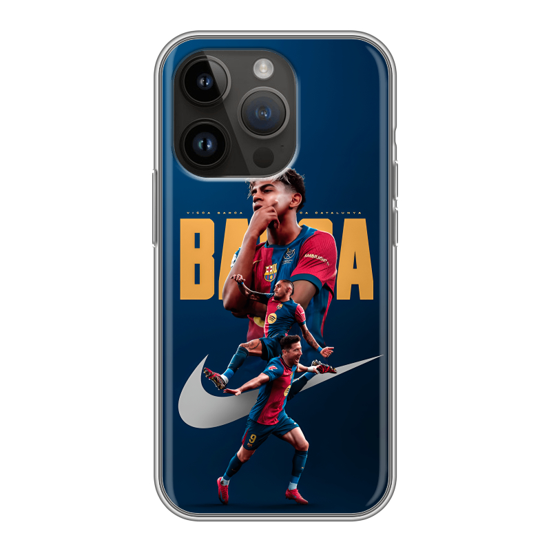 Силиконовый чехол на Iphone 14 Pro с принтом Барселона Barca Yamal Силиконовый чехол на Iphone 14 Pro с принтом Барселона Barca Yamal