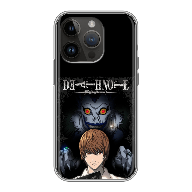 Силиконовый чехол на Iphone 14 Pro с принтом Death note Тетрадь смерти Силиконовый чехол на Iphone 14 Pro с принтом Death note Тетрадь смерти