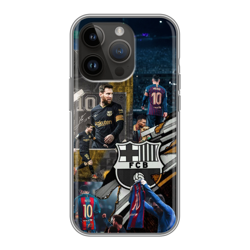 Силиконовый чехол на Iphone 14 Pro с принтом Messi Barcelona Силиконовый чехол на Iphone 14 Pro с принтом Messi Barcelona