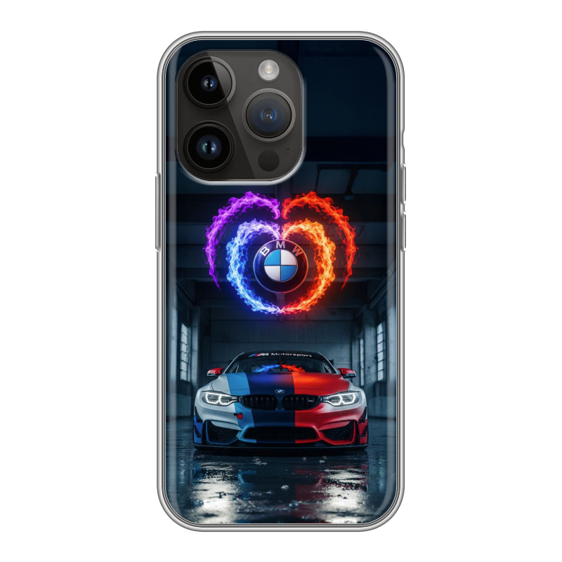 Силиконовый чехол на Iphone 14 Pro с принтом BMW БМВ Силиконовый чехол на Iphone 14 Pro с принтом BMW БМВ