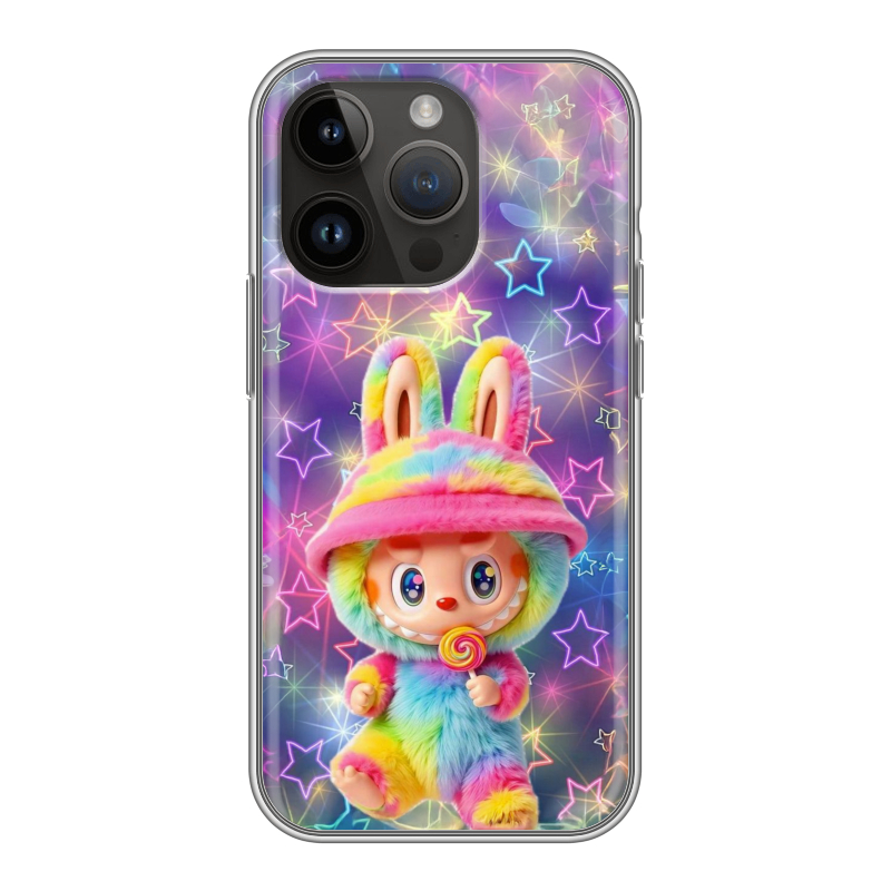 Силиконовый чехол на Iphone 14 Pro с принтом Labubu Лабубу Силиконовый чехол на Iphone 14 Pro с принтом Labubu Лабубу