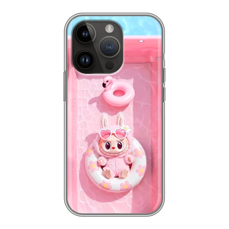 Силиконовый чехол на Iphone 14 Pro с принтом Labubu Лабубу Силиконовый чехол на Iphone 14 Pro с принтом Labubu Лабубу