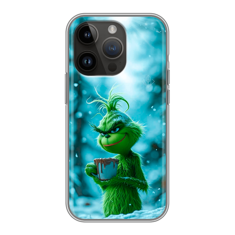 Силиконовый чехол на Iphone 14 Pro с принтом Новый год гринч Силиконовый чехол на Iphone 14 Pro с принтом Новый год гринч