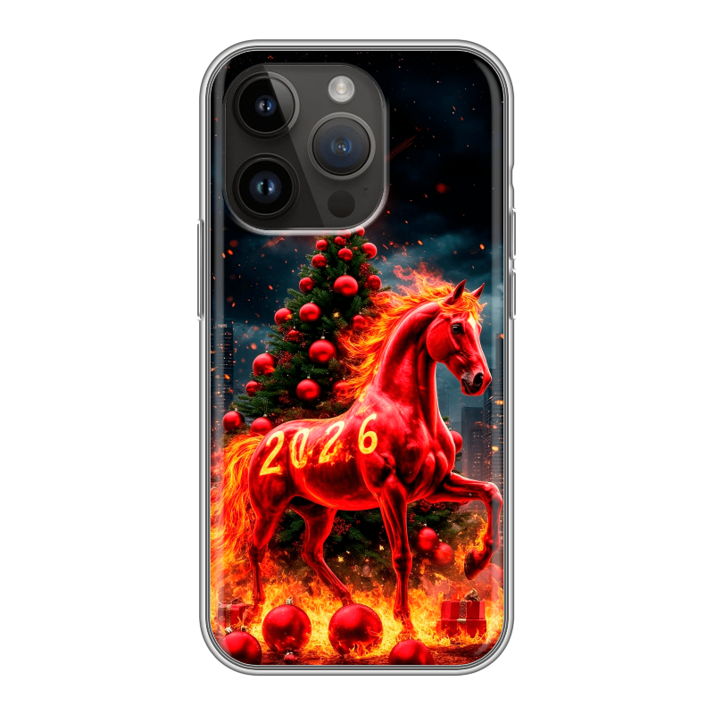 Силиконовый чехол на Iphone 14 Pro с принтом Новый год Силиконовый чехол на Iphone 14 Pro с принтом Новый год