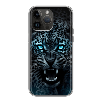 Силиконовый чехол на Iphone 14 Pro Max с принтом Темный леопард