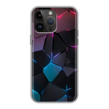 Силиконовый чехол на Iphone 14 Pro Max с принтом Геометрия неона