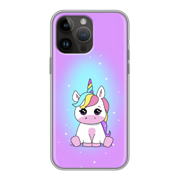 Силиконовый чехол на Iphone 14 Pro Max с принтом Единорог