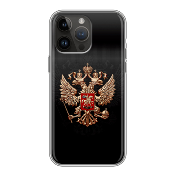 Силиконовый чехол на Iphone 14 Pro Max с принтом Герб России