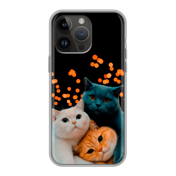 Силиконовый чехол на Iphone 14 Pro Max с принтом Кошки