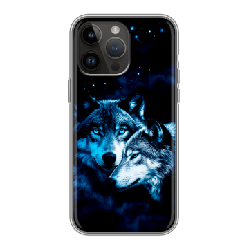 Силиконовый чехол на Iphone 14 Pro Max с принтом Волки