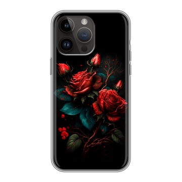Силиконовый чехол на Iphone 14 Pro Max с принтом Розы красные Силиконовый чехол на Iphone 14 Pro Max с принтом Розы красные
