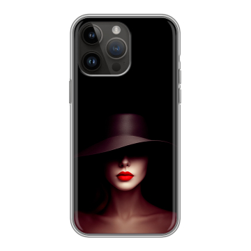 Силиконовый чехол на Iphone 14 Pro Max с принтом Девушка в шляпе Силиконовый чехол на Iphone 14 Pro Max с принтом Девушка в шляпе